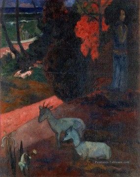  primitivisme tableau - Tarari maruru Paysage avec deux chèvres postimpressionnisme Primitivisme Paul Gauguin
